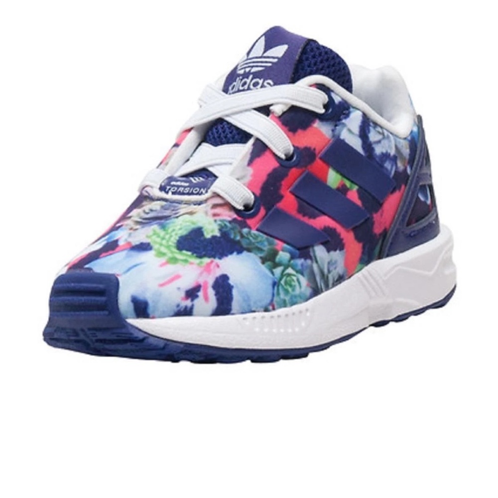 Adidas Torsion ZX Flux Ortholite Kids Floral Sneakers Purple and Pink Size 8K